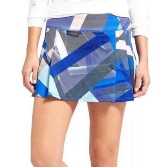 Athleta XXSmall Blue Electric Geo Sport Speed Skort Skirt Athletic Liner Active - Picture 11 of 11
